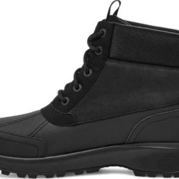 NEW MENS SIZE 11 BLACK UGG EMMETT 1115834 LEATHER WATERPROOF WINTER DUCK BOOTS - Picture 15 of 15